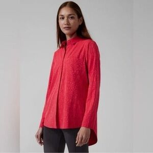 Athleta Red Urbanite Textured Top